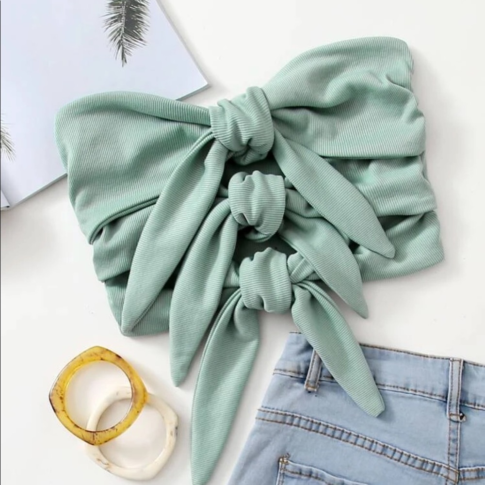 SHEIN tie front crop top